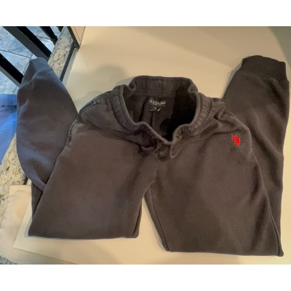 Youth boys size XL (14/16) U.S. Polo Assn. black sweatpants with zipper pockets